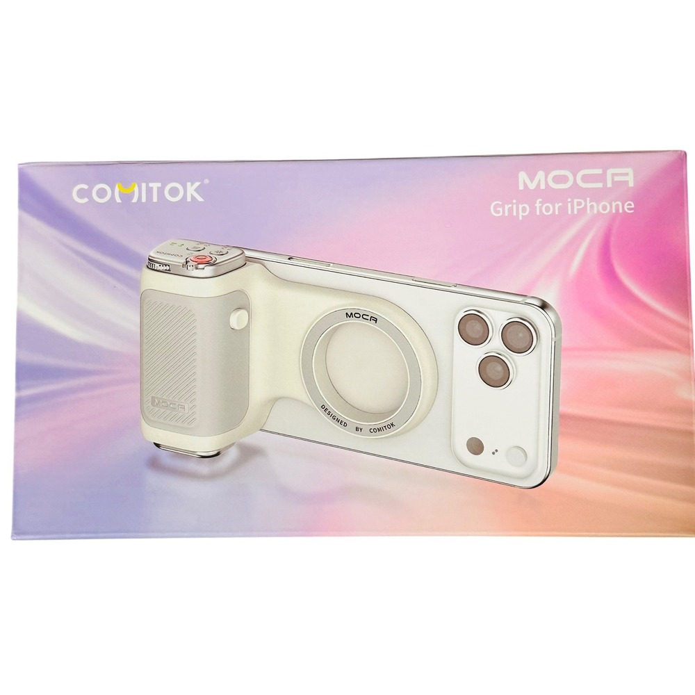COMITOK MOCA Magnetic Camera Grip for iPhone Bluetooth Remote White MagSafe New